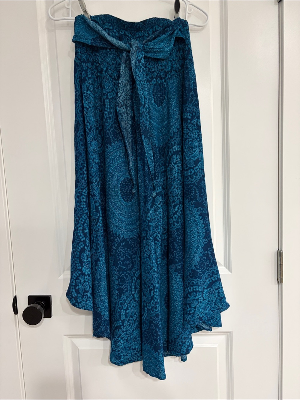 Women’s Teal Printed Midi Wrap Skirt